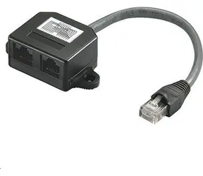 Adapter MicroConnect Y CAT5e RJ45 (M) - 2x RJ45 (F) czarny