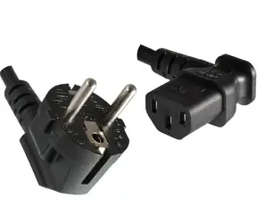 Kabel zasilający MicroConnect Schuko kąt 90° - C13 kąt 270° 1,8m czarny