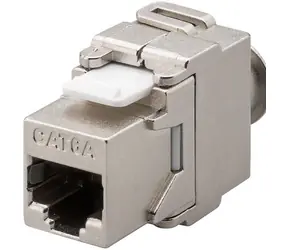 MicroConnect STP CAT6a Keystone RJ-45 (M) - IDC (M) szary