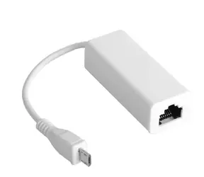 Adapter MicroConnect micro USB (M) - RJ-45 (F) biały