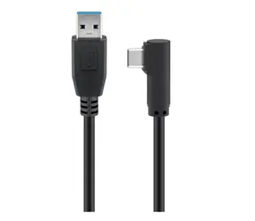 Kabel MicroConnect USB-C kąt 90° (M) - USB 3.0 A (M) 0,5 m czarny / 5000 Mbit/s
