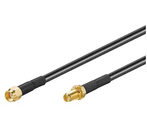 Kabel antenowy MicroConnect WLAN złącze odwrotne SMA - gniazdo SMA 1m czarny 