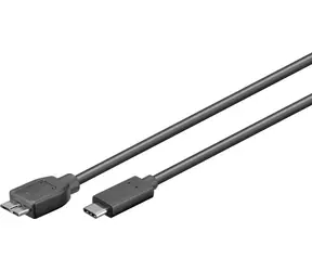 Kabel MicroConnect USB C (M) - microUSB3.0 B (M) 1m czarny / 5000Mbit/s