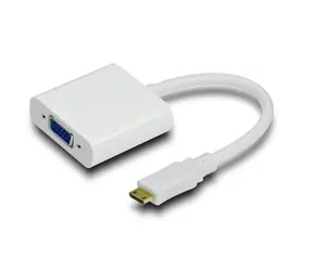 Adapter MicroConnect miniHDMI (M) - VGA (F) biały / Full HD (1920 x 1080) @ 60Hz / Plug & Play