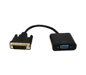 Adapter MicroConnect DVI-D (męski) - VGA (żeński) 0,1 m czarny / Full HD / Plug & Play