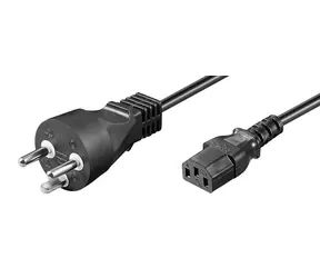 Przewód zasilający MicroConnect DK typu K - C13 10 m czarny / wtyk duński