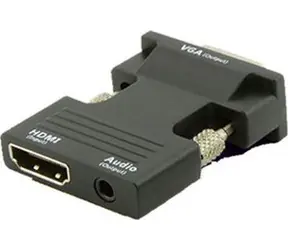 Adapter MicroConnect z gniazdem audio HDMI (F) - VGA (M) czarny