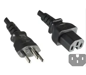Przewód zasilający MicroConnect typu szwajcarskiego J - C15 1,8 m czarny / końcówka szwajcarska