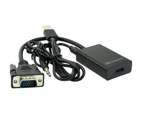 Konwerter MicroConnect z USB i gniazdem audio VGA (M) - HDMI (F) czarny