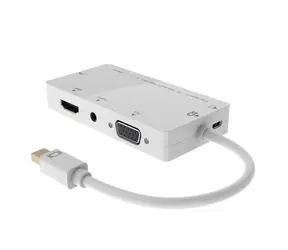 Adapter MicroConnect Mini DisplayPort 1.2 (M) - DVI-I/HDMI/VGA/Jack biały