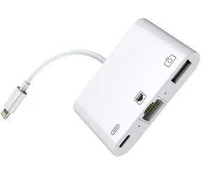 MicroConnect Lightning HUB do RJ-45+USB+Lightning biały