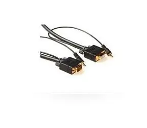 Kabel MicroConnect Full HD SVGA HD15 ze złączami Jack MF 5m czarny / Full HD (1920x1080) @ 60Hz / Jack 3,5 mm