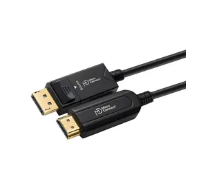 Kabel światłowodowy MicroConnect Premium Optic Fiber DisplayPort 1.4 (M) - HDMI 2.0 (M) 15 m czarny