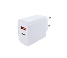 Solight ładowarka USB A+C 20W / ładowarka sieciowa / USB A+C / 20W / 3A / QC 3.0 