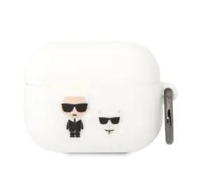 Silikonowe etui Karl Lagerfeld i Choupette do Apple Airpods Pro w kolorze białym