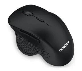Niceboy Office M20 Silent+ czarna / bezprzewodowa mysz optyczna / 1600DPI / USB / 2.4GHz / 1x AA / 6 przycisków