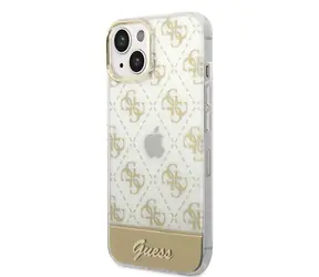 Tylna obudowa Guess PC/TPU Peonia Glitter Script Logo do Apple iPhone 14 PLUS Złota