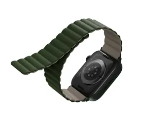 Dwustronny pasek magnetyczny UNIQ REVIX do Apple Watch 41, 40 i 38 mm - SOSNA (zielono-beżowy)