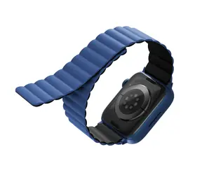 Dwustronny pasek magnetyczny UNIQ REVIX do Apple Watch 45, 44 i 42 mm - CASPIAN (niebiesko-czarny)