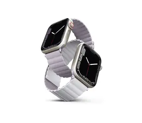Dwustronny pasek magnetyczny UNIQ REVIX do Apple Watch 45, 44 i 42 mm - LILAC (fioletowo-biały)