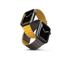 Dwustronny pasek magnetyczny UNIQ REVIX do Apple Watch 45, 44 i 42 mm - MUSZTARDOWY (musztardowo-khaki)