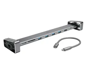 HAMA 200103 Connect2Office Basic szary / Stacja dokująca USB-C / HDMI / RJ45 / MicroSD/HC/XC / USB-C / 4xUSB-A