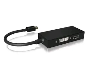 Icy Box IB-AC1032 czarny / adapter wideo Mini DisplayPort na VGA i HDMI i DVI 