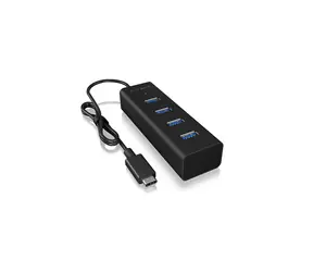 Icy Box IB-HUB1409-C3 czarny / koncentrator USB-C / 4X USB 3.0 A 