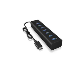 Icy Box IB-HUB1700-C3 czarny / koncentrator USB-C / 7x USB 3.0 A