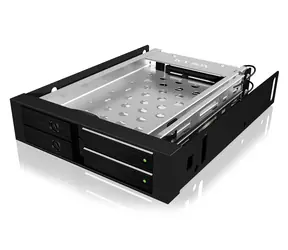 Icy Box IB-2227StS czarny / Zewnętrzny pojemnik na 2x 2.5" HDD/SSD / SATA III / Hot-Swap 