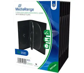 MediaRange BOX35-6 Pudełko DVD na 6 płyt czarne / 33mm / 5 szt 