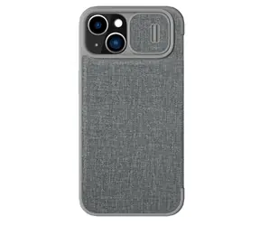 Etui z tkaniny Nillkin Qin Book PRO do Apple iPhone 14 PLUS w kolorze klasycznym szarym