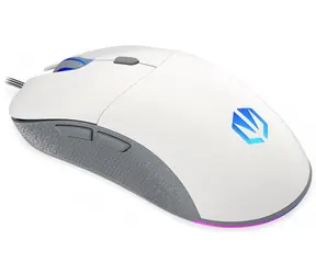 Endorfy GEM PLUS biały / optyczny / przewodowy / do gier / 19000 dpi / PAW3370 / 6 przycisków / RGB / Kailh GM8.0 / USB / 1,8m