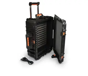 PORT CONNECT Etui transportowe z funkcją ładowania na 12 urządzeń w kolorze czarnym / odpowiednie dla urządzeń o wymiarach do 20 x 2,4 x 30 cm