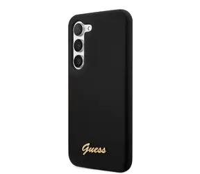 Tylna obudowa Guess z płynnego silikonu i metalowym Logo do Samsung Galaxy S23+ czarna
