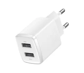 Baseus CCXJ010202 Kompaktowa ładowarka sieciowa 2xUSB 10,5W biała