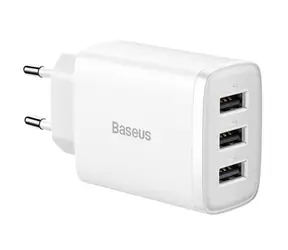 Baseus CCXJ020102 Kompaktowa ładowarka sieciowa 3xUSB 17W biała