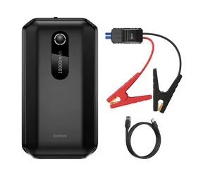 Baseus Super Energy Air PowerBank 10000 mAh czarny / Kable startowe 