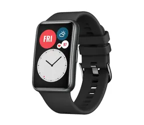 FIXED Pasek silikonowy Pasek silikonowy do zegarka Huawei Watch FIT w kolorze czarnym