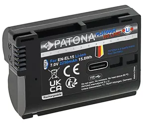 Akumulator Patona PT1363 do zdjęć Nikon EN-EL15C 2250mAh / Li- ION / Platinum / ładowanie USB-C