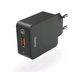HAMA Ładowarka USB 19,5W czarna / 1x USB-A / QC
