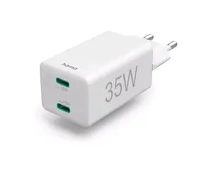 HAMA Ładowarka USB 35W biała / 2x USB-C / PD/QC