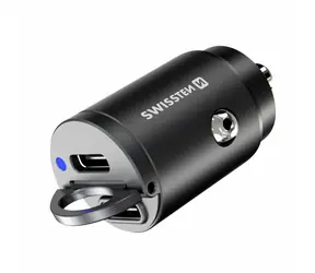 Zasilacz samochodowy Swissten 2x USB-C czarny / 45W / PD 