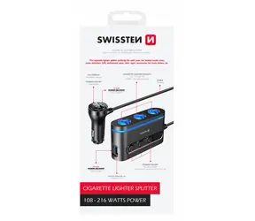 Adapter Swissten CL USB-A + 2x USB-C + 3x CL / do 216W 