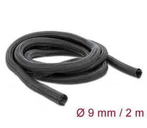 DeLock Samozamykająca osłona pleciona 2 mx 9 mm czarna