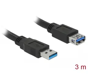 DeLock Przewód przedłużający USB 3.0 A (M) - USB 3.0 A (F) 3,0 m czarny