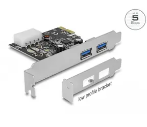 DeLock Karta PCI Express - 2 x zewnętrzne SuperSpeed USB / 5 Gbps / USB 3.2 Gen 1 Type-A (F)
