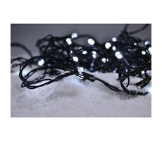 Solight LED łańcuch bożonarodzeniowy zewnętrzny 200 diod LED zimny biały / 10m / 5m kabel / 8 funkcji / IP44