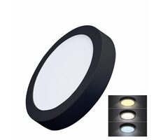 Minipanel LED Solight WD172-B CCT / wpuszczany / 18W / 1530lm / 3000K / 4000K / 6000K / okrągły / kolor czarny