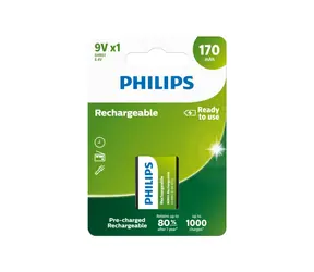 Bateria Philips 9V wielokrotnego ładowania - 1szt